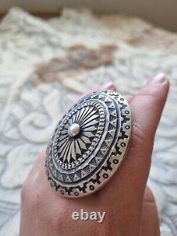 SALE Native American Stamped Concho Ring by Navajo Artist Calvin Martinez