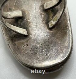 Signed Ed Kee Vintage Native American Sterling Navajo Turquoise Ring Sz 7
