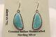 Signed Native American Navajo Sterling Silver Sierra Nevada Turquoise Earrings