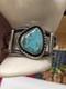 Signed Vintage Sterling And Turquoise Native American Cuff Bracelet Navajo