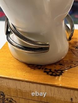 Signed Vintage Sterling And Turquoise Native American Cuff Bracelet Navajo