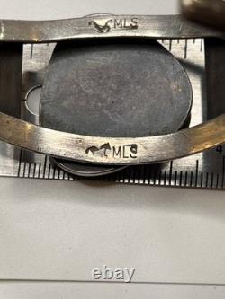 Signed Vintage Sterling And Turquoise Native American Cuff Bracelet Navajo