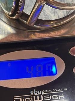 Signed Vintage Sterling And Turquoise Native American Cuff Bracelet Navajo