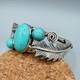 Silver 925 Native American Navajo Turquoise Cuff Bracelet