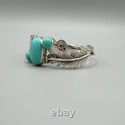 Silver 925 Native American Navajo Turquoise Cuff Bracelet