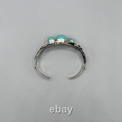 Silver 925 Native American Navajo Turquoise Cuff Bracelet