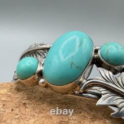 Silver 925 Native American Navajo Turquoise Cuff Bracelet