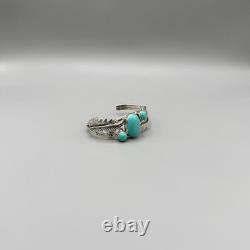 Silver 925 Native American Navajo Turquoise Cuff Bracelet