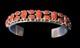 Silver And Coral Native American Navajo Cuff Bracelet By R. J. Apacheto