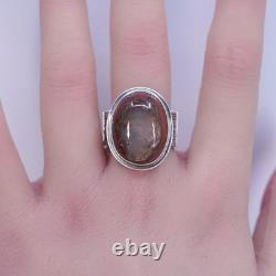 Size 9.25, Native American navajo Sterling 925 silver handmade ring with opal