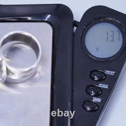 Size 9.25, Native American navajo Sterling 925 silver handmade ring with opal