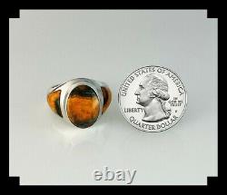 Sleek Native American Bumble Bee Jasper Ring Size 9 1/2