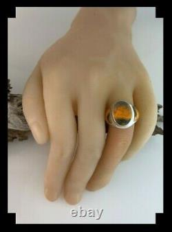 Sleek Native American Bumble Bee Jasper Ring Size 9 1/2