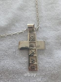 Sorrowful Mysteries Vtg Native American Navajo Sterling Necklace Roger John