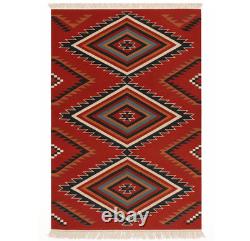 Southwest Navajo Kilim Wool Rug Handwoven Native American Aztec Large Area Rug