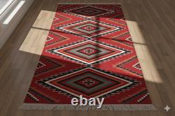 Southwest Navajo Kilim Wool Rug Handwoven Native American Aztec Large Area Rug