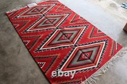 Southwest Navajo Kilim Wool Rug Handwoven Native American Aztec Large Area Rug