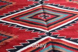 Southwest Navajo Kilim Wool Rug Handwoven Native American Aztec Large Area Rug