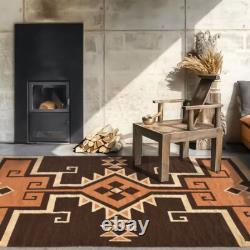Southwest Navajo Kilim Wool Rug Handwoven Native American Style Large Area Rug