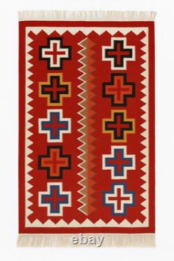 Southwestern Navajo Ganado Rug Handmade Antique Native American Wool Large Rugs