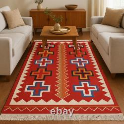 Southwestern Navajo Ganado Rug Handmade Antique Native American Wool Large Rugs