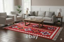Southwestern Navajo Ganado Rug Handmade Antique Native American Wool Large Rugs