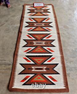 Southwestern Navajo Kilim Area Rug Runner Native American Tribal Wool 2.6x8 ft