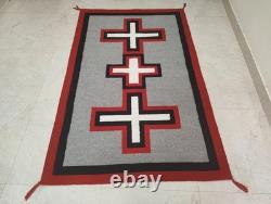 Southwestern Navajo Kilim Wool Rug Handwoven Native American Aztec Wool Area Rug