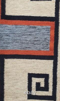 Southwestern Navajo Kilim Wool Rug Handwoven Native American Aztec Wool Area Rug
