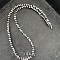 Southwestern Navajo Pearls 5mm Sterling Silver Bead Necklace 16-32 S429