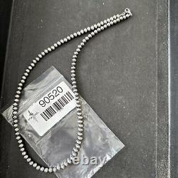 Southwestern Navajo Pearls 5mm Sterling Silver Bead Necklace 16-32 S429