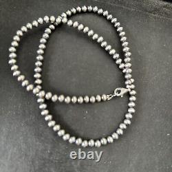 Southwestern Navajo Pearls 5mm Sterling Silver Bead Necklace 16-32 S429