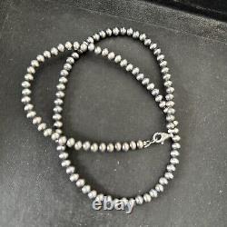 Southwestern Navajo Pearls 5mm Sterling Silver Bead Necklace 16-32 S429