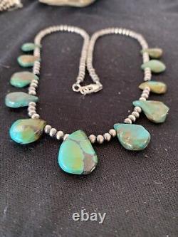 Southwestern Navajo Pearls Sterling Silver Royston Turquoise 20 Necklace 00484