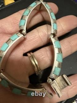 Stamped Sterling Silver Turquoise Bracelet 60.3 G