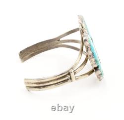 Sterling Native American Navajo Aron Johnson Carved Turquoise Butterfly Cuff