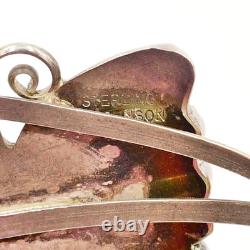 Sterling Native American Navajo Aron Johnson Carved Turquoise Butterfly Cuff