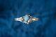 Sterling Silver Blue Opal Bracelet Floral Native American Navajo Signed R Marked