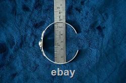 Sterling Silver Blue Opal Bracelet Floral Native American Navajo Signed R marked