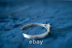 Sterling Silver Blue Opal Bracelet Floral Native American Navajo Signed R marked