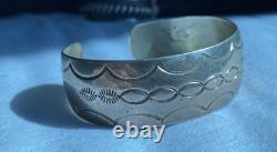Sterling Silver Native American Navajo Ht Heber Tsosie Cuff Bracelet Ht Marking