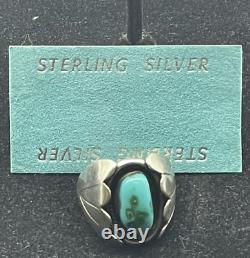 Sterling Silver & Turquoise Large Men's Ring-navajo! -size 9