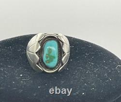 Sterling Silver & Turquoise Large Men's Ring-navajo! -size 9
