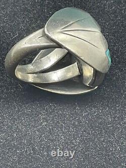 Sterling Silver & Turquoise Large Men's Ring-navajo! -size 9