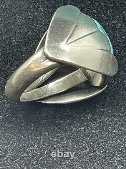 Sterling Silver & Turquoise Large Men's Ring-navajo! -size 9