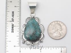 Sterling Silver & Turquoise Native American Handmade Pendant by Navajo Tia Long