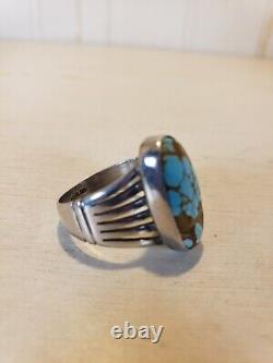 Sterling Silver Turquoise Navajo Maria Platero Signed Ring Size 8.5