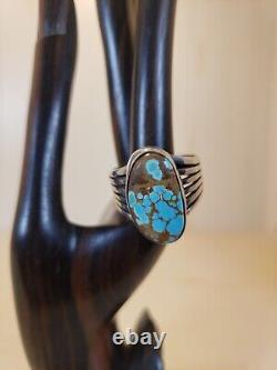 Sterling Silver Turquoise Navajo Maria Platero Signed Ring Size 8.5