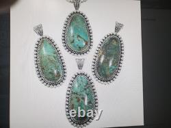 Sterling Silver Turquoise Southwest Traditional Pendant 0356