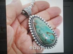 Sterling Silver Turquoise Southwest Traditional Pendant 0356